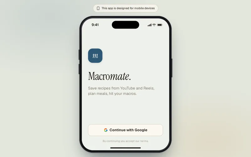 MacroMate homepage