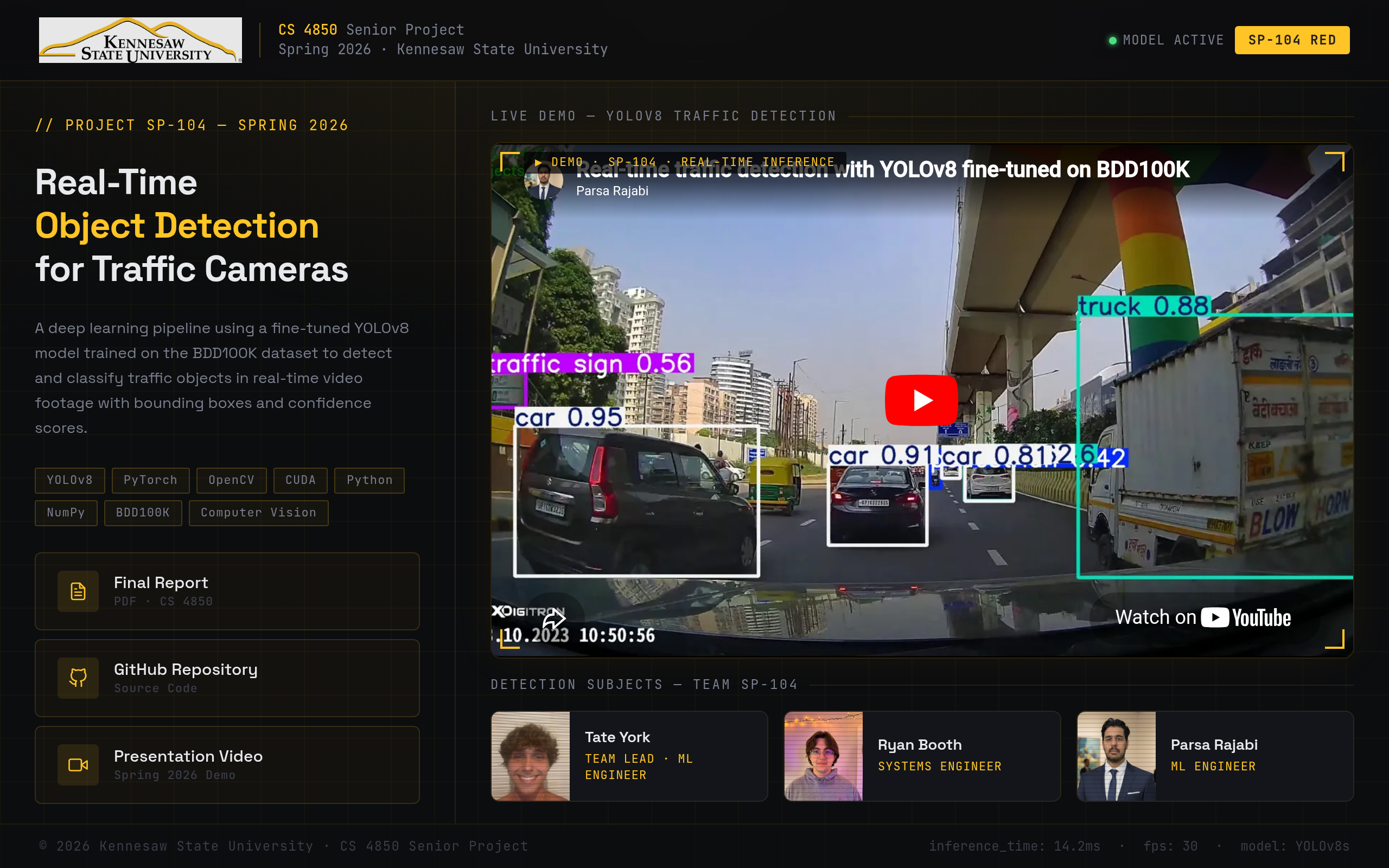 Real-time Traffic Detection live screenshot